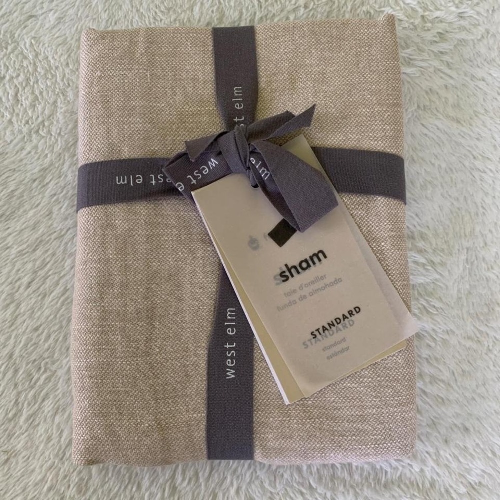 WEST ELM Beige Hemp & Cotton 26" x 20" Single Standard Pillow Sham NWT